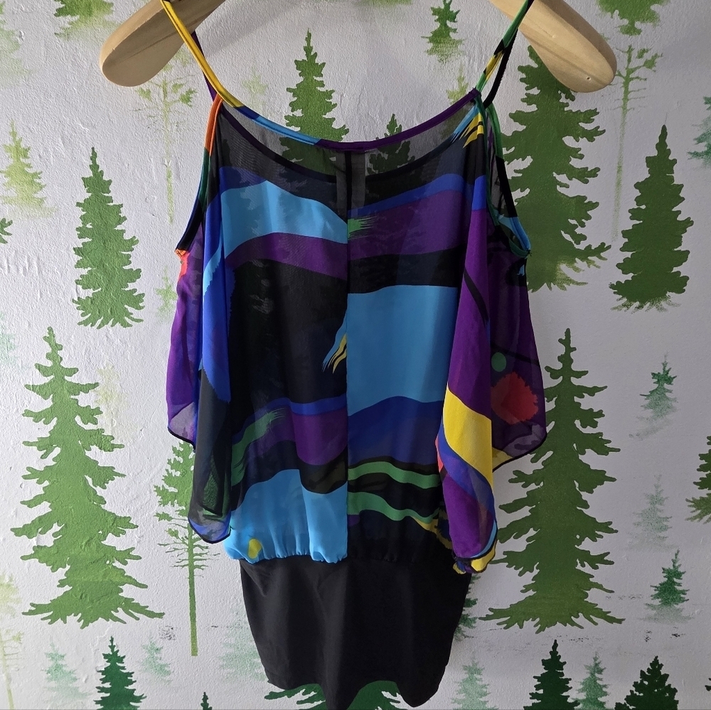 Colorful Imagine Abstract Women's Blouse - Picture 2 of 7